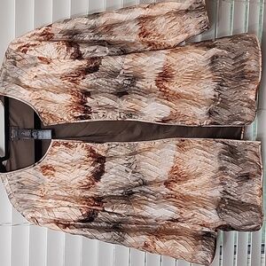 Chico’s Travelers Pleated Blush Gray Jacket sz 2 (large)